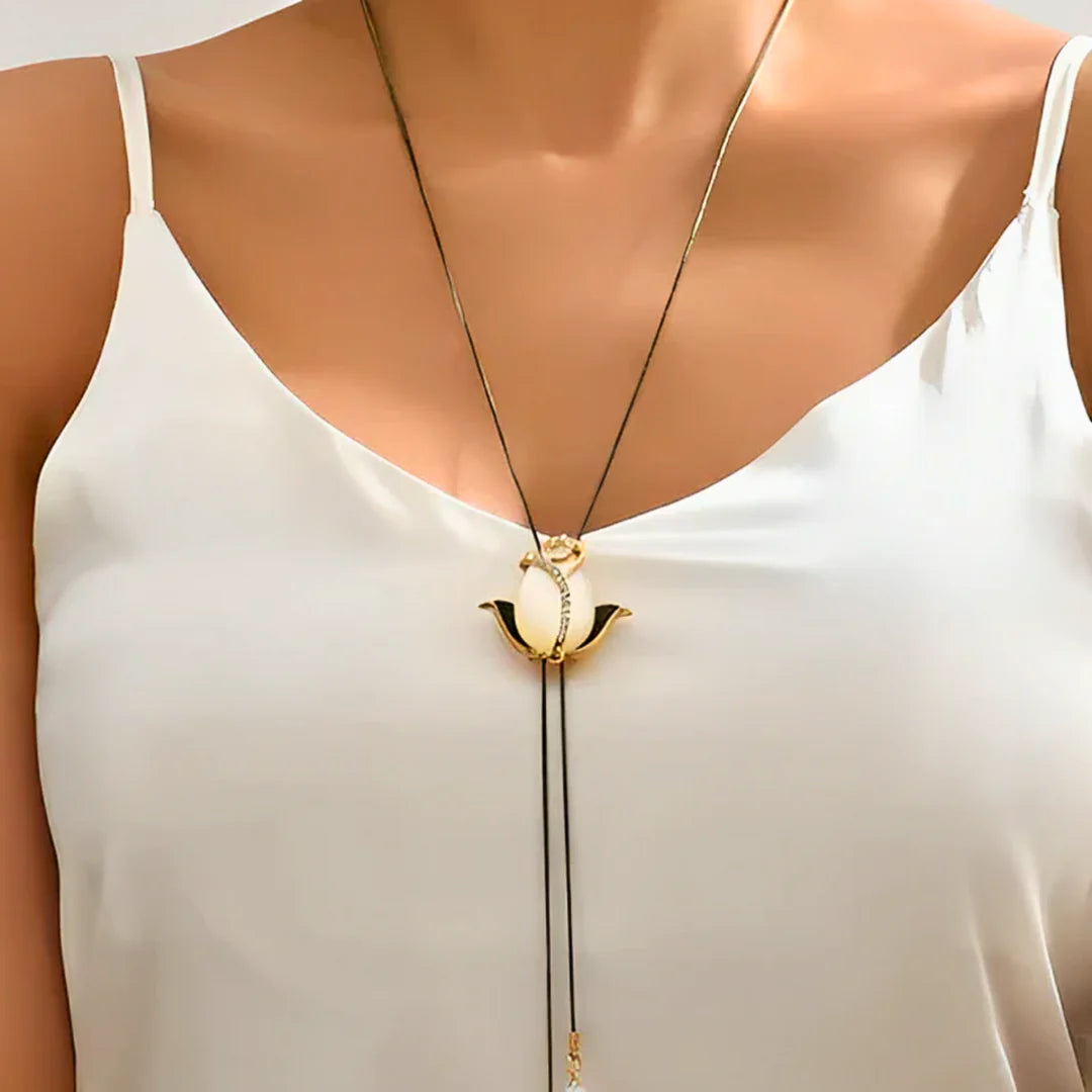 Collar ajustable de perlas rosas🌹