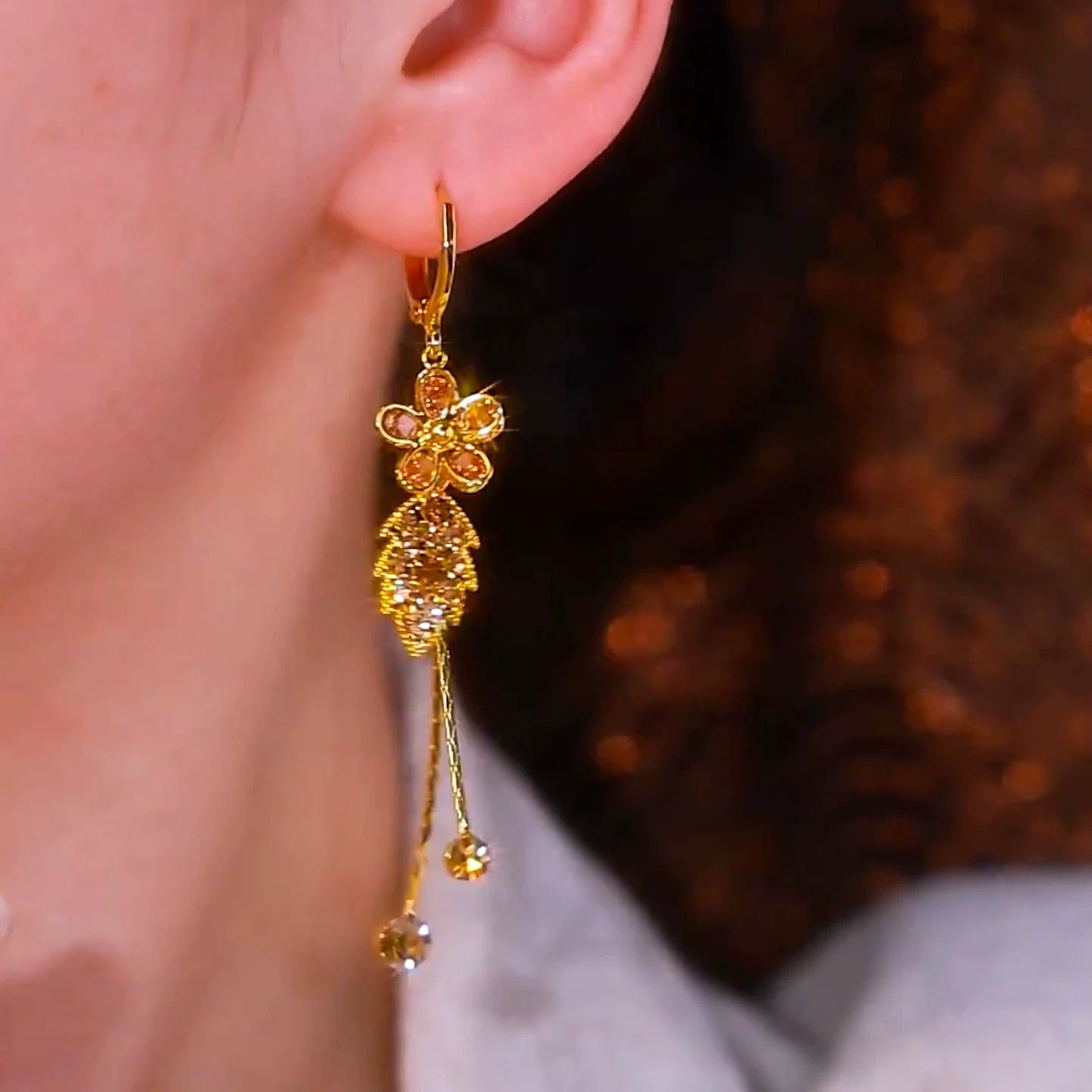 Aretes Oro de Primavera