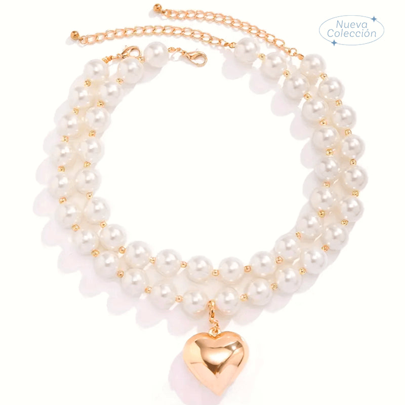 Collar Perlas Heat Gold