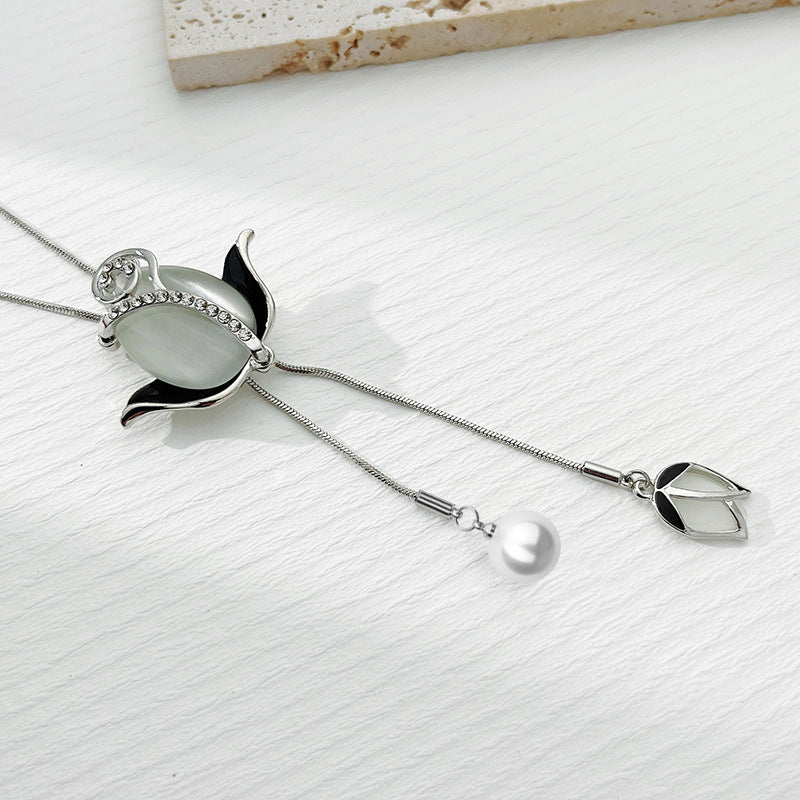 Collar ajustable de perlas rosas🌹