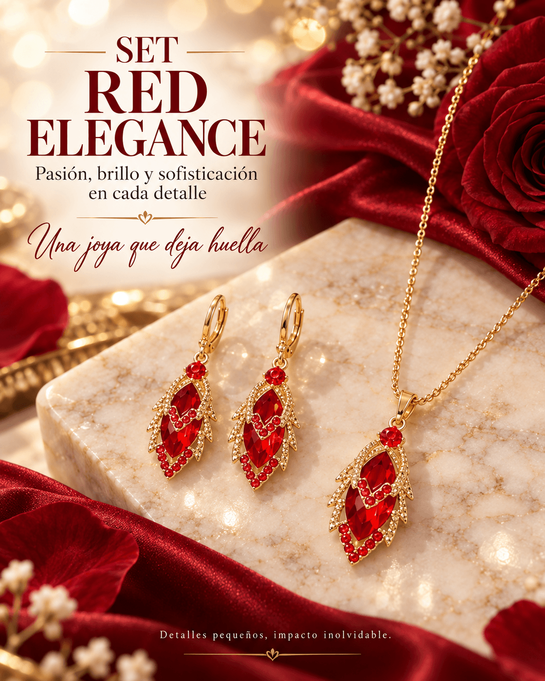 Set Red Elegance Gold