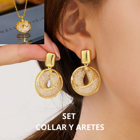 SET NEST GOLDEN(collar y aretes)