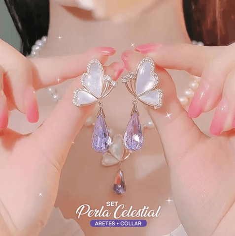 SET DE COLLAR Y ARETES CELESTIAL🦋
