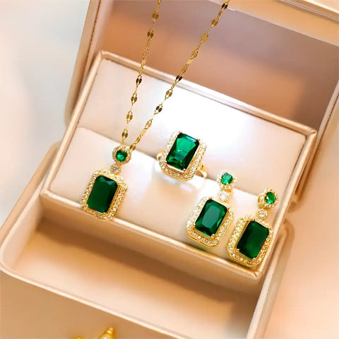Set de 3 Joyas de Esmeralda