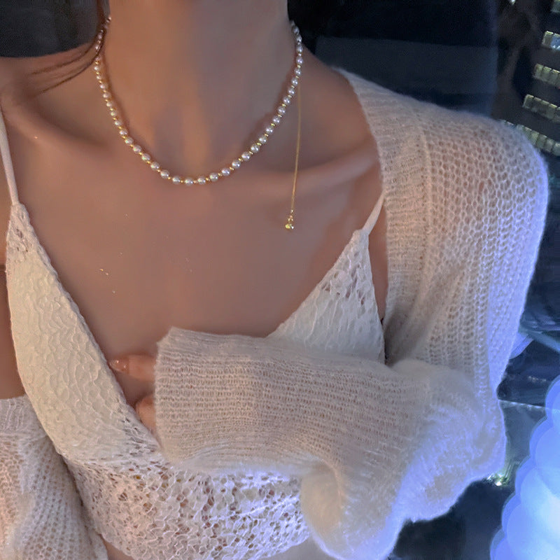 Collar Largo de Mariposa con Borlas y Perlas 🦋