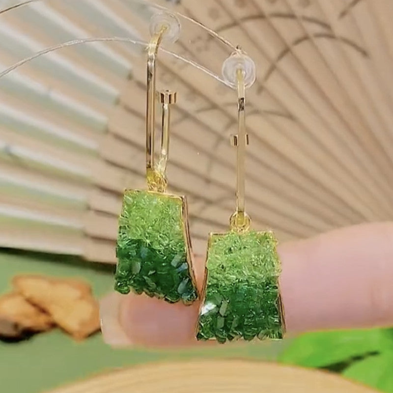 Aretes Verde Elegante