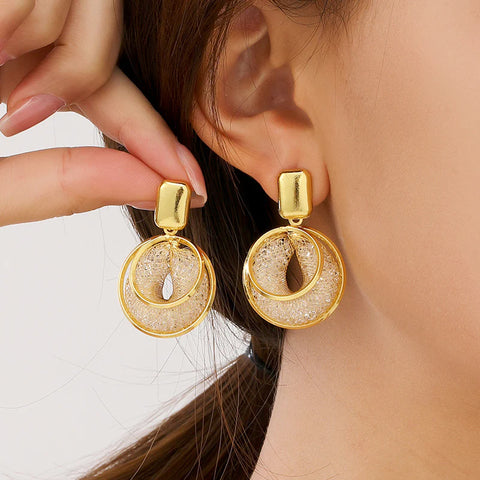 SET NEST GOLDEN(collar y aretes)