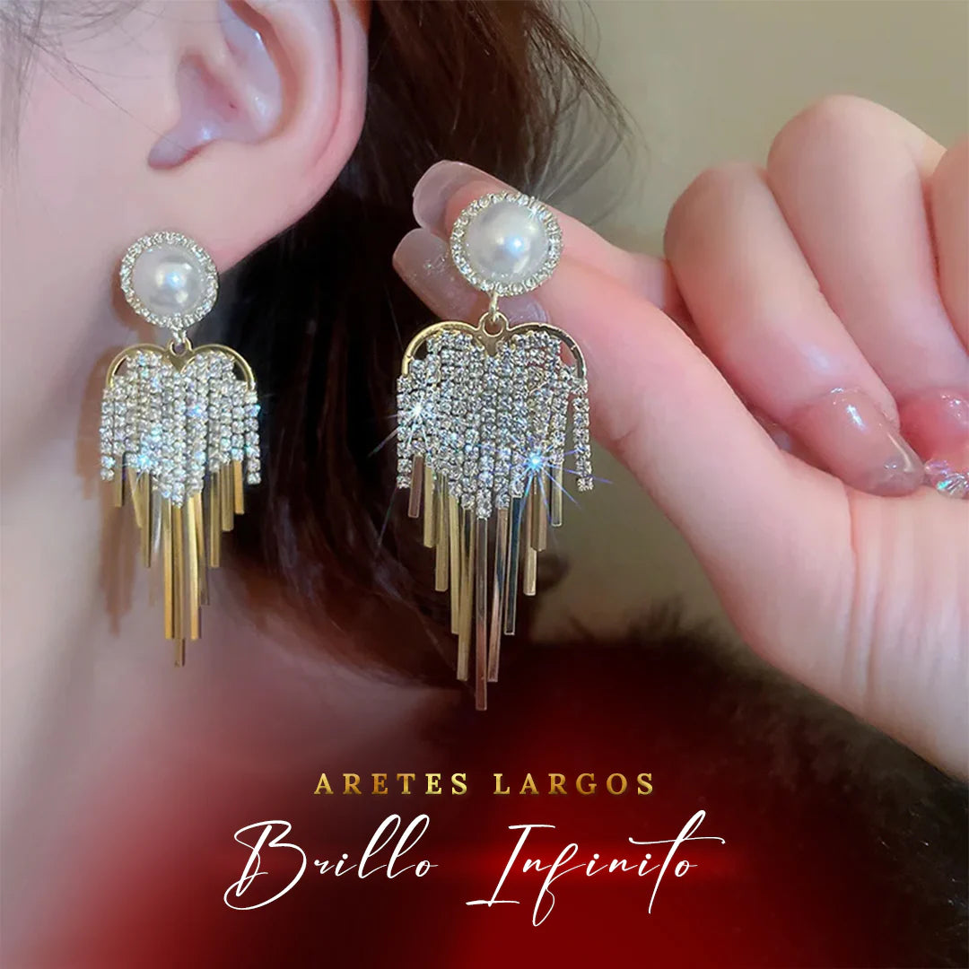 JOYERIA EXCLUSIVA! ARETES LARGOS ENCHAPADO EN ORO BRILLO INFINITO🌟