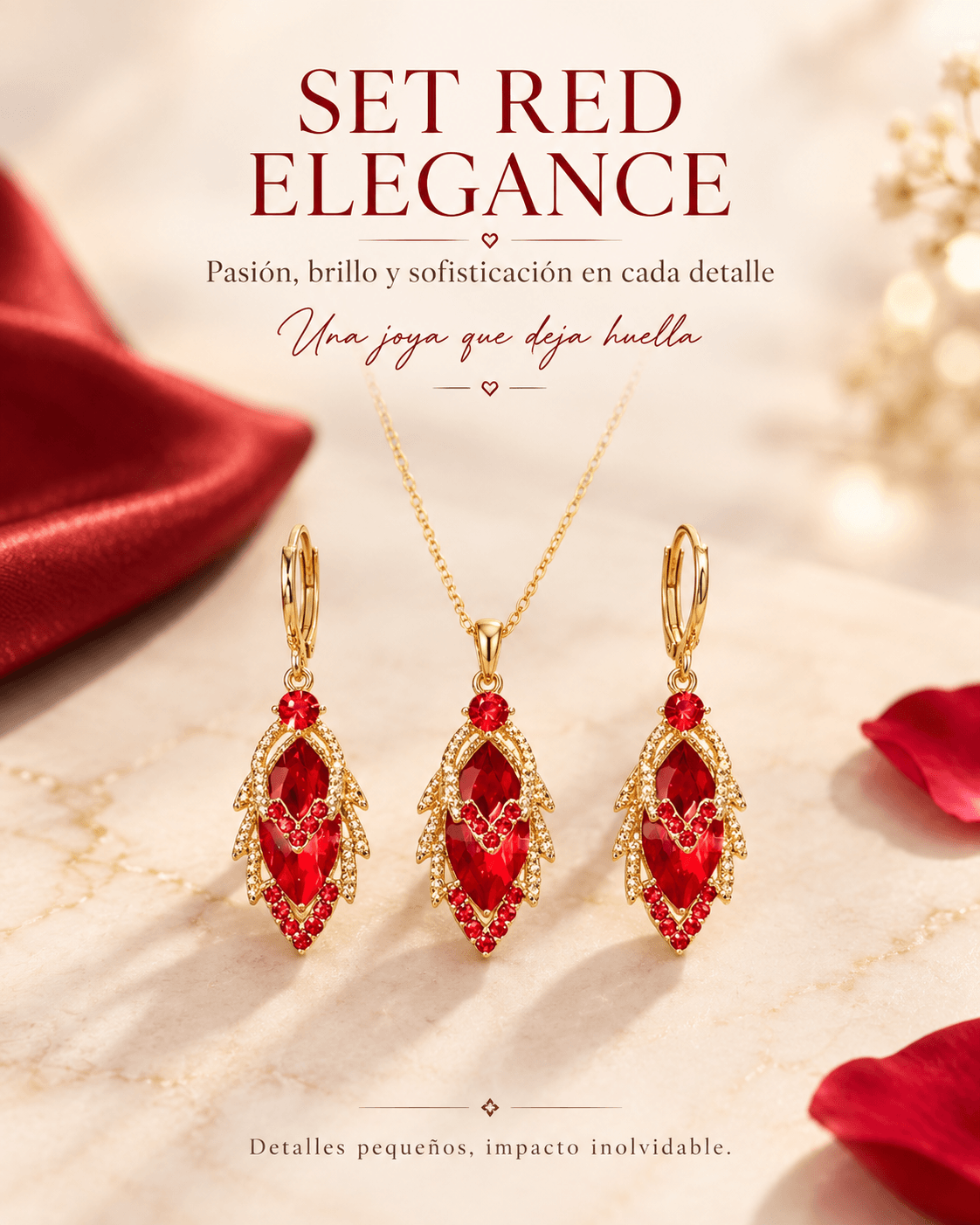 Set Red Elegance Gold