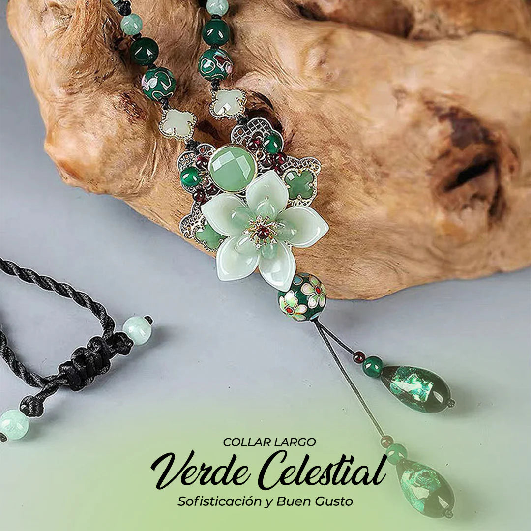 ✨ COLLAR LARGO VERDE CELESTIAL