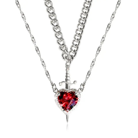 Kit con dos collares – corazón y espada